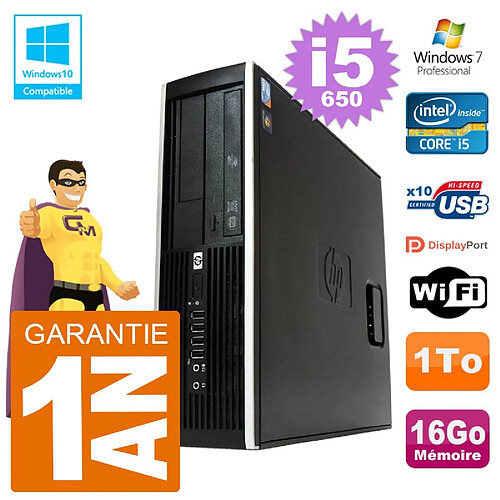 PC HP Compaq 8100 SFF i5-650 RAM 16Go Disque 1To Graveur DVD Wifi W7 · Occasion