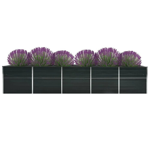 Maison Chic Jardinière,Lit surélevé de jardin - Bac à fleurs - pot de fleur Acier galvanisé 400x80x45 cm Anthracite -GKD82105