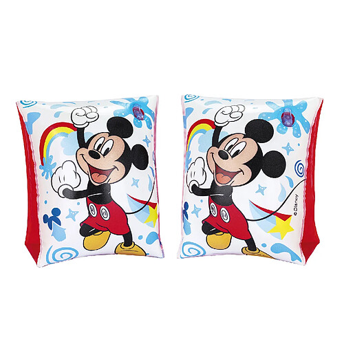 Brassards Gonflables pour Enfants de 3 à 6 ans Bestway 17x12 cm Design de Mickey Mouse Double Chambre à Air