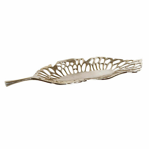 Centre de Table DKD Home Decor Doré Aluminium Moderne Feuille d'une plante (67 x 22 x 4 cm)