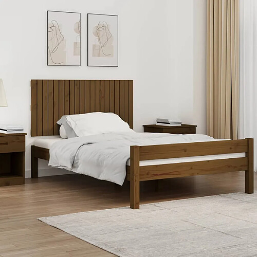 Maison Chic Tête de lit scandinave pour lit adulte,Meuble de chambre murale Marron miel 127,5x3x60 cm Bois massif de pin -MN95078