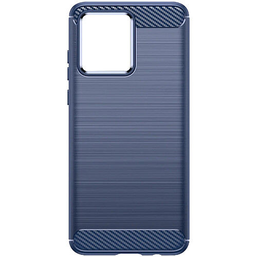 Avizar Coque pour Motorola Moto G84 Flexible Effet Carbone Classic Carb Bleu Nuit