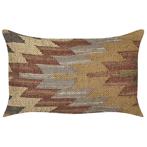 Beliani Coussin DEEPOR Jute 30 x 50 cm Géométrique Multicolore