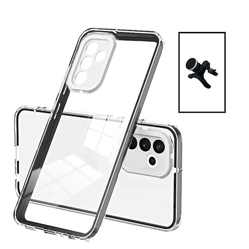 PHONECARE Kit Coque 360 Airbag Anti-Drop Caméra Protection + Support Magnétique Renforcé de Voiture pour Samsung Galaxy A04s - Transparent