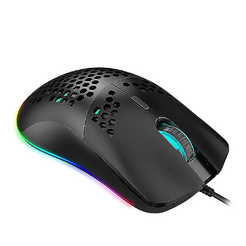 Universal J900 USB Wired Gaming Mouse RGB Gamer Gamer avec six DPI Honeycomb Hollow Ergonomic