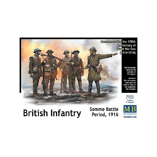 Master Box Figurine Mignature British Infantry Somme Battle Period 1916