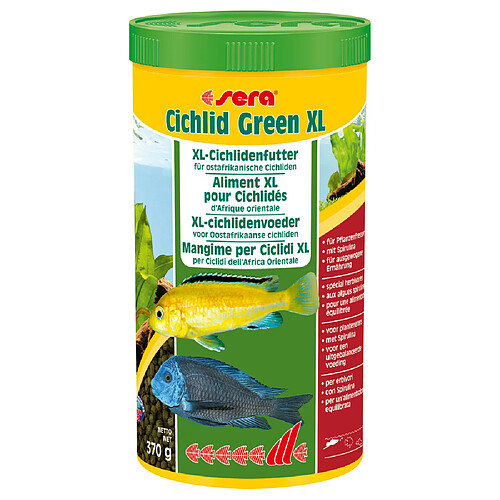 Aliments Cichlid Green XL pour Cichlidés d'Afrique Orientale - Sera - 1L