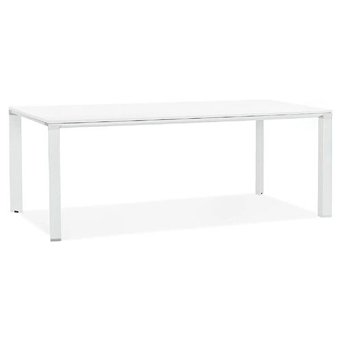 Alterego Table de réunion / à manger design 'XLINE' en bois blanc - 200x100 cm