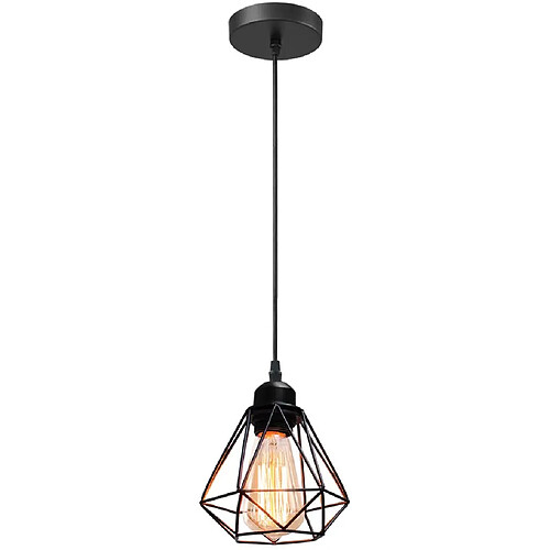 STOEX Suspension Luminaire Industrielle Métal Lustre Plafonnier Style Cage Géomé