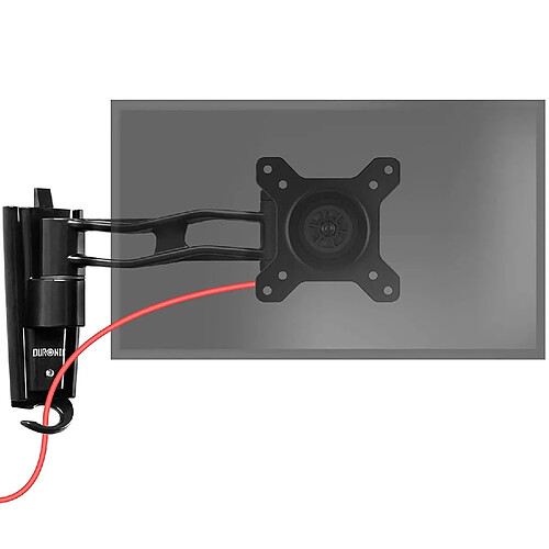 Duronic DM35W1X2 Support Mural pour écran de PC | Hauteur Ajustable | Inclinable/Rotatif | Compatibilité Universelle avec Moniteur d?Ordinateur VESA 75/100 | Passe câble Inclus | Installation au Mur