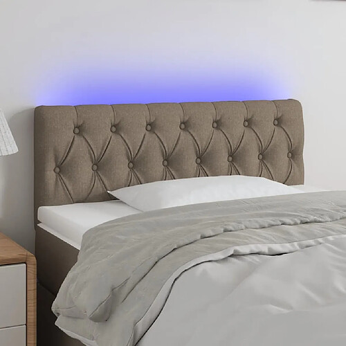 Maison Chic Tête de lit scandinave à LED,meuble de chambre Taupe 90x7x78/88 cm Tissu -MN83859