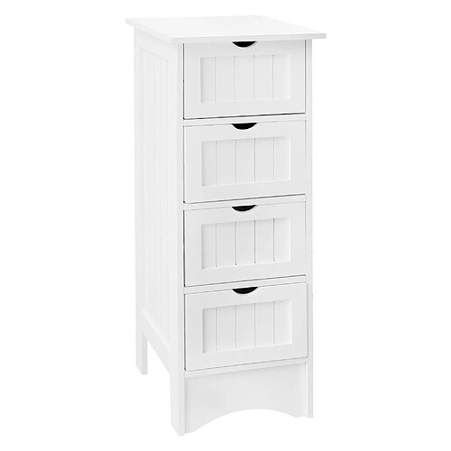 ML DESIGN MODERN LIVING Meuble bas salle de bain armoire toilette demi-colonne avec 4 tiroirs 30x81x30cm