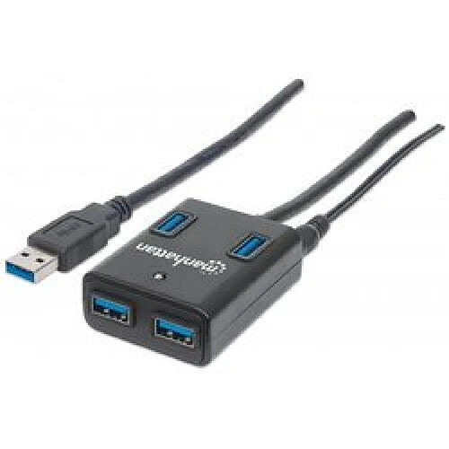 Hub USB Manhattan USB 3.0 a 4 Porte IUSB3-HUB4-BKP