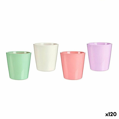 Ibergarden Pot Rose Lila Blanc Vert Argile (16,5 x 16 x 16,5 cm) (120 Unités)