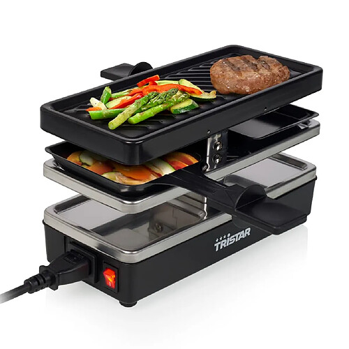 Tristar Gril à raclette 2 personnes RA-2741 400 W 23,8x10,4 cm Noir