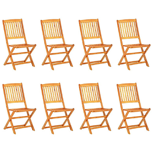 Maison Chic Mobilier à dîner de jardin pliable 9 pcs,Table et chaises d'extérieur Bois d'acacia solide -GKD736735