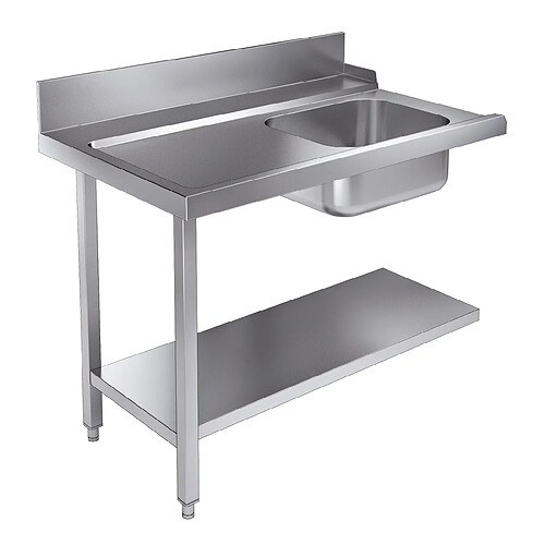 Table d'Entrée Avec Etagère 1200 Gauche Pour 7280.0045-0046 - Combisteel