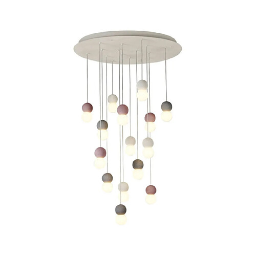 Luminaire Center Suspension Galaxia Ciment blanc, gris, rouge