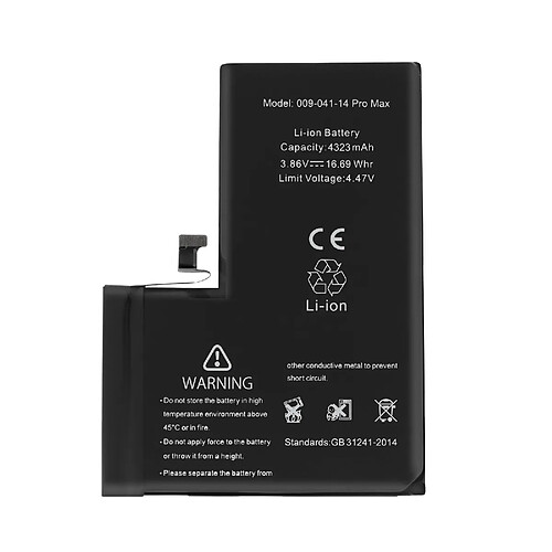 Avizar Clappio Batterie interne pour Apple iPhone 14 Pro Max 4323mAh Puce TI intégré Noir