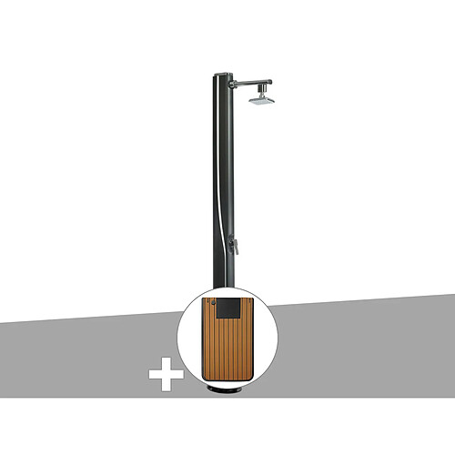 Douche solaire 25 L Solaris Luxe + Plancher solaire Bois Teck - Ubbink