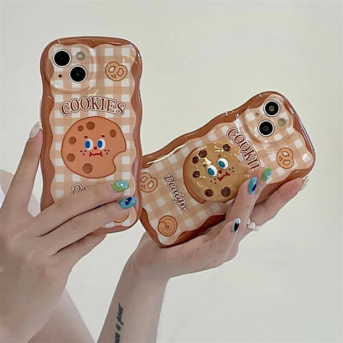 GUPBOO Étui pour iPhone11 Checkered Cookies Support de coque de téléphone personnalisé Anti-chute