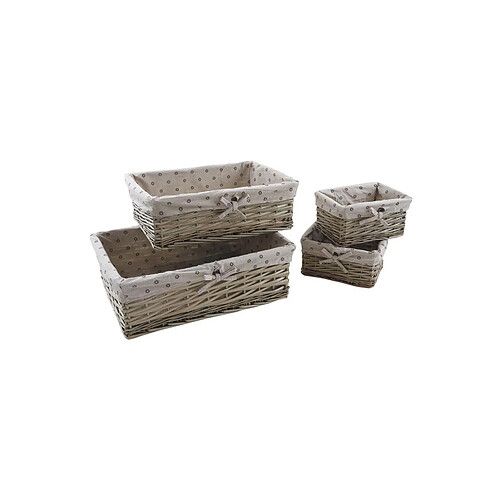 Aubry Gaspard Corbeille rangement avec doublure tissu (Lot de 4).