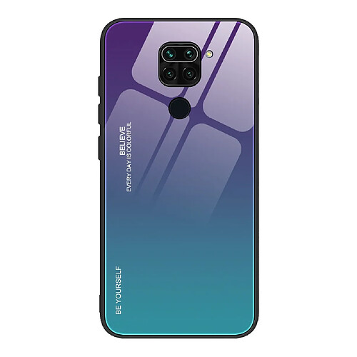 Coque en TPU hybride de couleur dégradé violet/bleu pour votre Xiaomi Redmi Note 9