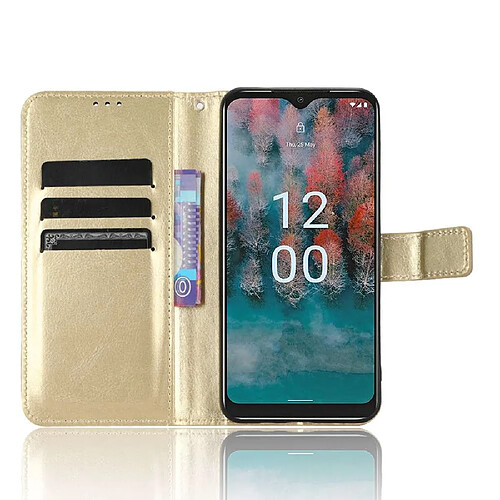 Htdmobiles Housse pour Nokia C12 / C12 Pro / C12 Plus - etui coque pochette portefeuille + verre trempe - OR