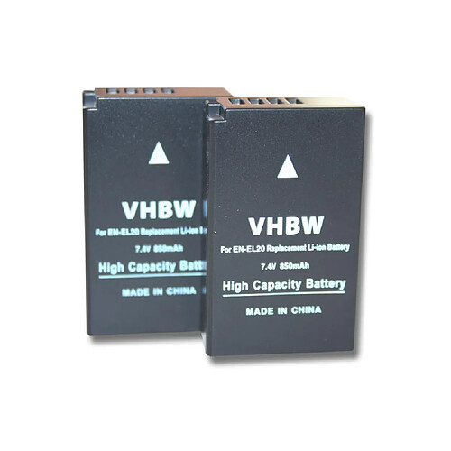 vhbw 2x Batteries compatible avec Nikon 1 AW, J, J2, J3, S, V3 appareil photo APRN (850mAh, 7,4V, Li-ion)