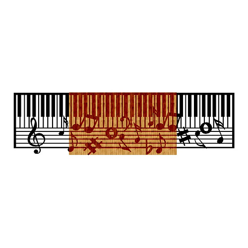 EPIKASA Décoration Murale en Métal et Bois Pianoforte