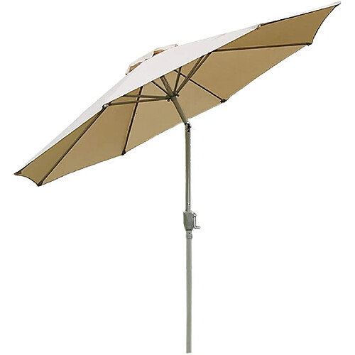 Decoshop26 Parasol de jardin Ø 2,7m inclinable polyester/aluminium 5kg crème 04_0003876