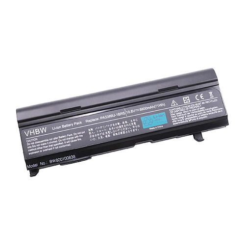 Vhbw Batterie haute performance 6600mAh 10.8V pour TOSHIBA remplaçant PA3399U-1BAS, PA3399U-1BRS, PA3399U-2BAS, PA3399U-2BRS, PA3400U-1BRS