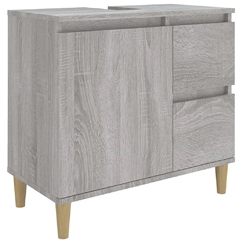 Maison Chic Armoire de bain,Meuble de rangement de salle de bain,Meuble haut sonoma gris 65x33x60 cm bois d'ingénierie -GKD861690