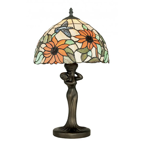 Fan Europe Lampe Tiffany Dafne 1 ampoule Verre Multicouleur