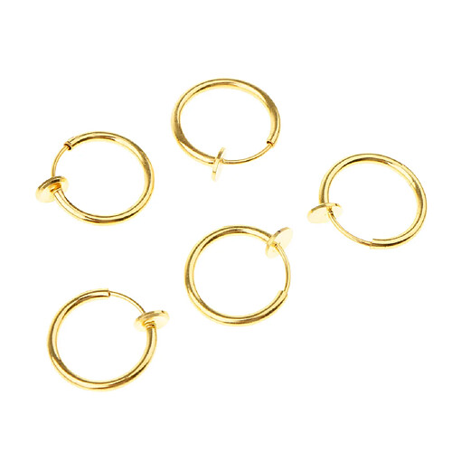 5 pcs faux clip sur le nez oreille septum lèvre sourcil anneau d'oreille or sans perçage