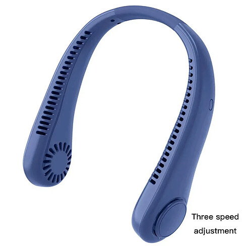 (Bleu) Mini Ventilateur de Cou Suspendu Ventilateur de Tour de Cou Portable Sans Lame Affichage Numérique Refroidisseur d'Air de Puissance Ventilateurs Électriques Rechargeables USB Été Nouveau