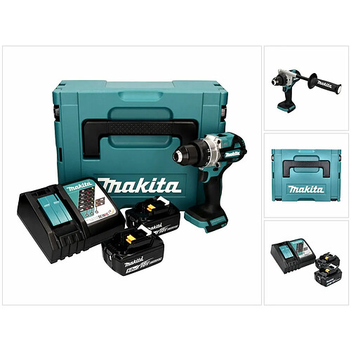 Perceusevisseuse Makita DDF486RTJ 18 V 2 batteries 5 Ah chageur MAKPAC