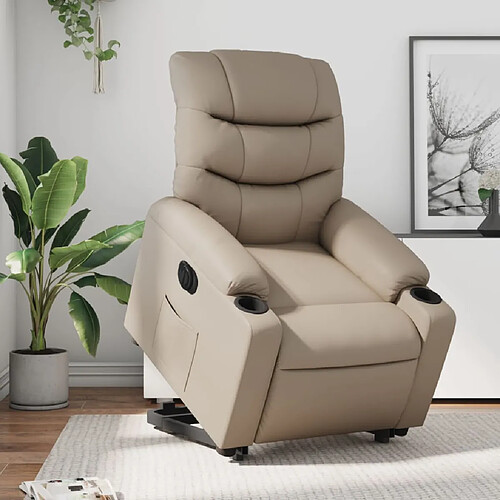 vidaXL Fauteuil inclinable électrique cappuccino similicuir