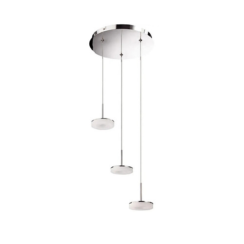 Luminaire Center Suspension Nimbus Chrome poli, blanc givré