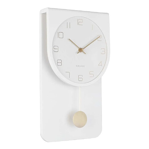 Karlsson Pendule en bois Casa 22 x 39 cm Blanc.