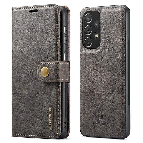 Etui en PU DG.MING magnétique avec support gris pour votre Samsung Galaxy A73 5G