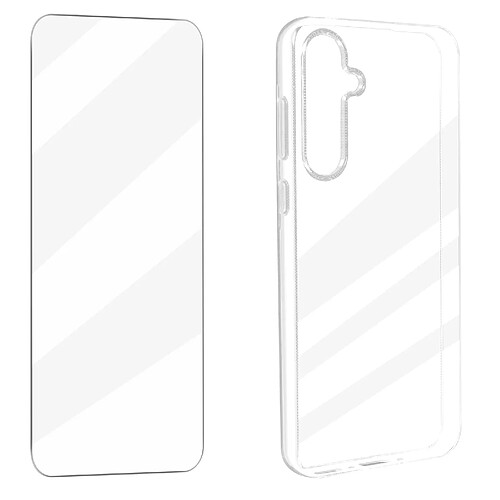 Avizar Coque protection intégrale pour Samsung Galaxy A35 5G verre trempé Transparent