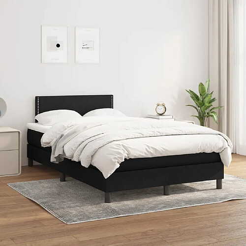 Maison Chic Lit Adulte - Lit simple Lit à sommier tapissier avec matelas moelleux - Meuble de Chambre - Noir 120x200 cm Tissu -MN96040