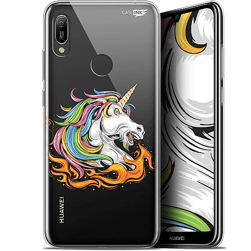 Caseink Coque arrière Huawei Y6 2019 (6.1 ) Gel HD [ Nouvelle Collection - Souple - Antichoc - Imprimé en France] Licorne de Feu