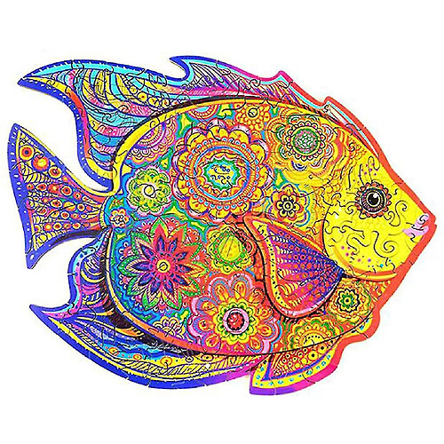 Universal Puzzle en bois en forme de poisson Puzzle éducatif adulte enfant Accueil Jouets Cadeaux Cadeaux