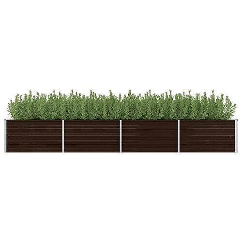 vidaXL Lit surélevé de jardin Marron 320x80x45 cm Acier galvanisé