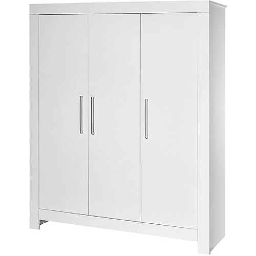 Schardt Armoire bébé 3 portes bois blanc Nordic White L 154 x H 189 x P 53 cm