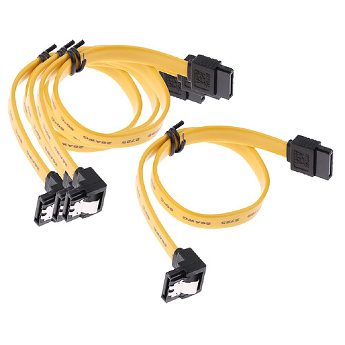 4x Câble SATA 90 ° Câble Serial ATA Data avec Verrouillage Verrouillage 26AWG 30cm