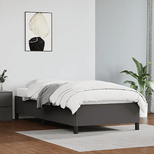 vidaXL Cadre de lit sans matelas gris 90x190 cm similicuir