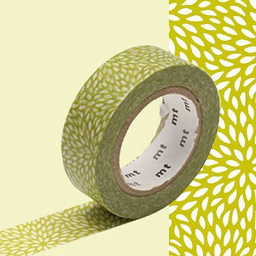 Masking tape fleur de riz - Anis - 1,5 cm x 7 m